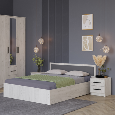 Шкаф 4-х створчатый Фиеста дуб крафт белый (BTS)