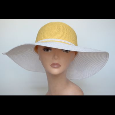 Шляпа Stefania Maiaroli 1638 белая с желтым