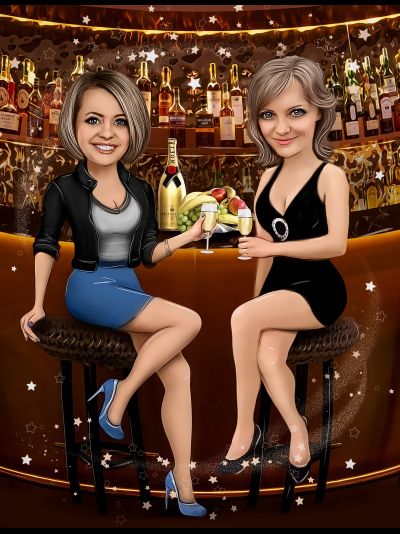 Портрет в Стиле Шарж 2 Человека