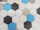 Декоративная облицовочная плитка гексагон Kamastone Соты 11374-1 белый с серым, голубым, микс