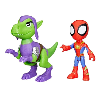 Фигурка коллекционная SPIDEY & AMAZING FRIENDS с динозавром Spidey and Goblin Raptor G0120
