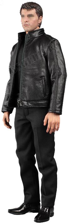 Комплект одежды с курткой + кобура и пистолет P226 - 1/6 scale Spy killer leather jacket (V1013 A) - VORTOYS (БЕЗ ТЕЛА И ГОЛОВЫ)