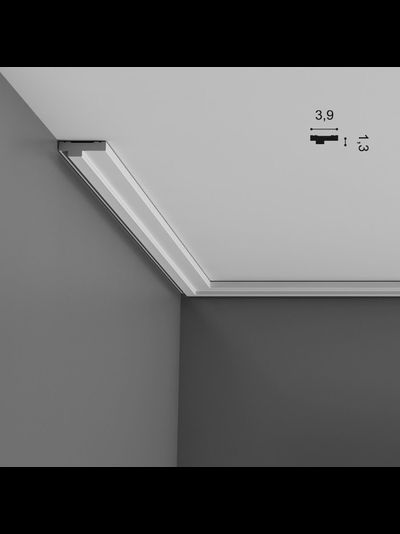 Потолочный карниз с гладким профилем из дюрополимера Orac Decor коллекция Axxent CX160