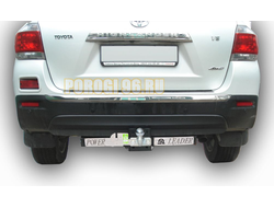 Фаркопы Лидер Плюс для Toyota Highlander 2010-2013 (с нержавеющей пластиной)