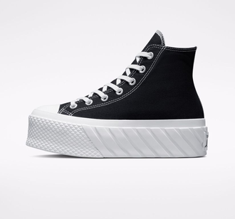 Кеды Converse Chuck Taylor All Star Lift 2X Platform черные высокие на платформе