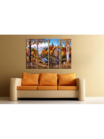 Модульная картина &quot;Домик в глуши&quot;