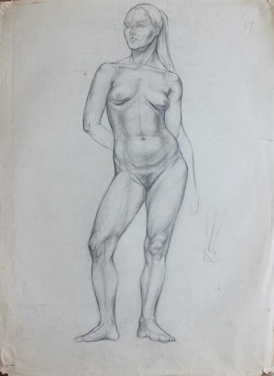 &quot;Натурщица&quot; бумага карандаш 1969 год