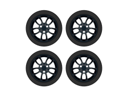 !АНАЛОГ! Wheel 62.3mm D. x 42mm Technic Racing Large with Black Tire 81.6 x 44 ZR Technic Straight Tread  23800 / 23799 , Black (23800c01) / 4 шт.