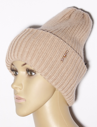 Екатеринбург. Шапка женская "Резинка" 840 персик, красная, голубая, бежевая, кофе, пудра, графит, хаки, св.бежевая, желтая, чёрная, ваниль