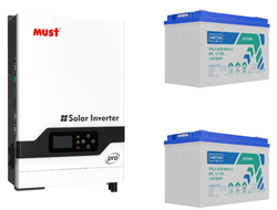 Комплект ИБП на основе инвертора Must PV18-4024 PRO II и двух аккумуляторов AGM - Vektor GPL 12-100S (2 шт.)