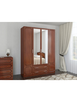 ШР-4 (бел./пл./бел.) 2 больш. ящика 2 зеркала (Бравомебель)