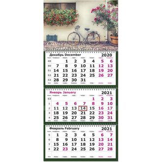 Календарь Полином на 2021 год 290x140 мм (Ретро велосипед)