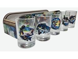 Набор стопок 5 шт. «Рыбалка» в подарочном боксе