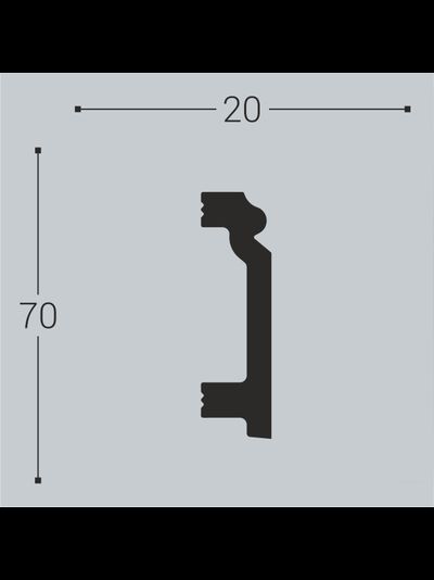 Напольный плинтус Bello Deco П7, из дюрополимера, влагостойкий, под покраску, 2 метра