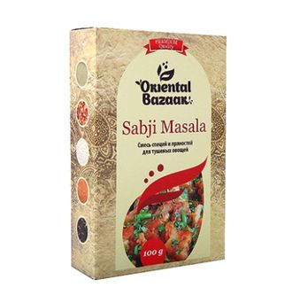 Смесь специй Sabji Masala для тушеных овощей  Shri Ganga, 100 гр