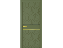 Стильная дверь Экза 10м с молдингом золото