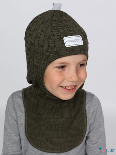 Шапка-шлем 20201-02 х/б подклад, темный хаки 48-50