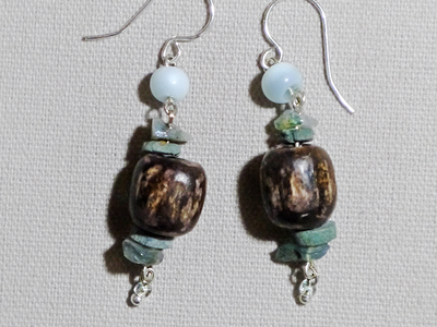 Благотворительность. Серьги "Прогулка по спящему лесу"