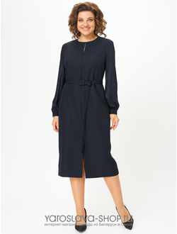 Модель:3147.Женское элегантное платье в синем цвете с шифоновыми рукавами