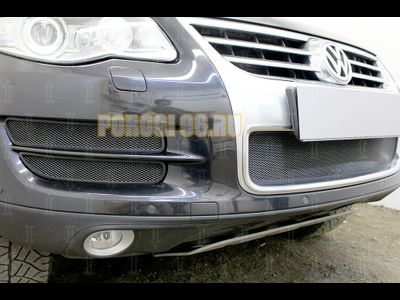 Защита радиатора Volkswagen Touareg I 2007-2010 black низ