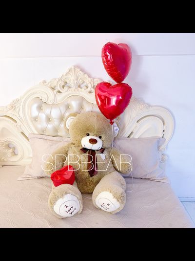 Подарочный набор №5 - Плюшевый мишка 150 см, Шары сердца 2, Киндер бокс средний