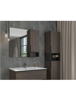 Зеркало-шкаф "Франкфурт-90" дуб шоколадно-коричневый