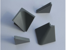 Комплект заглушек к алюминиевому треугольному  плинтусу  серии ПЛАТО и ЭЛИТ  в цвете СЕРЫЙ