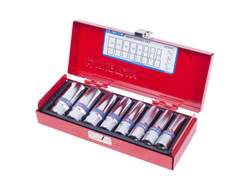 Набор глубоких торцевых головок 3/8", шестигранные, 10-19 мм, 8 предметов KING TONY 3508MR