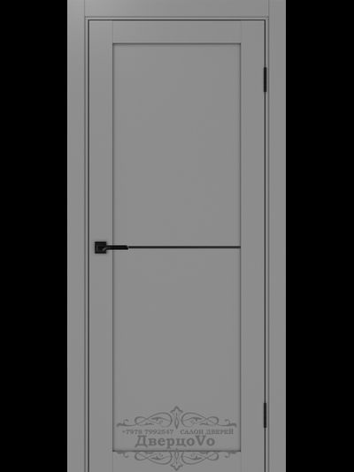 OPTIMA PORTE (ОПТИМА ПОРТЕ)/ TURIN (ТУРИН) 502 АПП SB, СЕРЫЙ/ ПОЛОТНО ГЛУХОЕ с ГОРИЗОНТАЛЬНЫМ ЧЕРНЫМ МОЛДИНГОМ