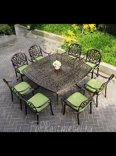 Садовый обеденный комплект Capri 8 из литого алюминия