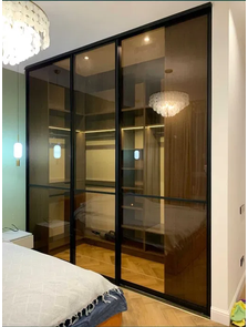 перегородка раздвижная стекло бронза