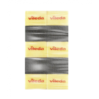 Губки для посуды Vileda черный абразив желтая 108777 9,5х7 9шт/уп