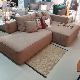 Диван МАРК 260  коричневый правая оттоманка