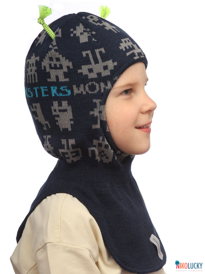 Шапка-шлем  23101-01, цвет темно-синий, темно-серый р. 50-52