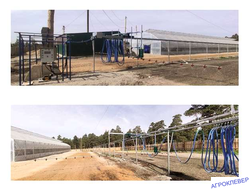 Двухрельсовая автоматизированная поливочная рампа 10м х 50м (уличное исполнение)