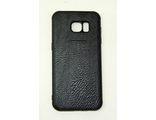 Защитная крышка силиконовая Samsung Galaxy S7 Edge, под кожу черная (арт. 32837)