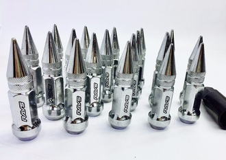 Комплект гаек Rays пули конус 12*1,5 серебро HEX 17