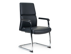 Кресло Лондон CF, хром, черный/черные вставки экокожа