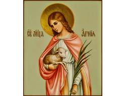 Агния (Анна) Римская, Святая мученица, дева. Рукописная православная икона.
