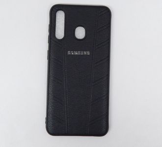 Защитная крышка силиконовая Samsung Galaxy A30, черная, под кожу