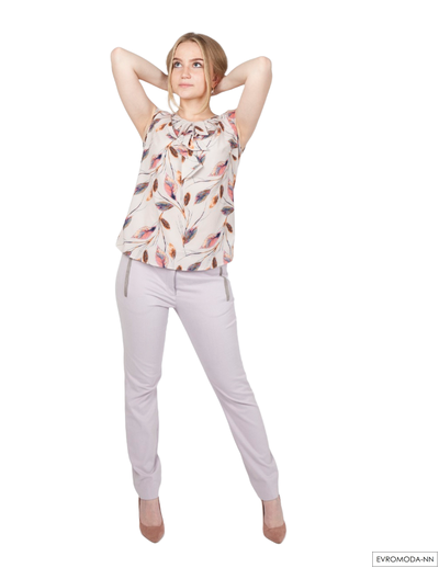 Блузка бежевая без рукава Pretty One 1443-021 р. 44 RU