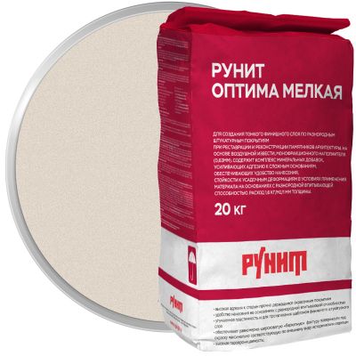 Крупнозернистая известковая штукатурка РУНИТ Оптима крупная 25 кг