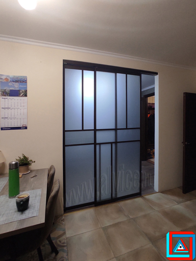 Раздвижная перегородка-купе из 2-х створок в створе проема