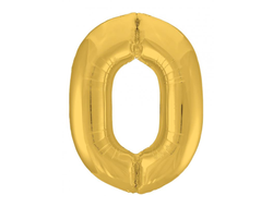 Фольгированная цифра 0, 100 см, золото  В НАЛИЧИИ