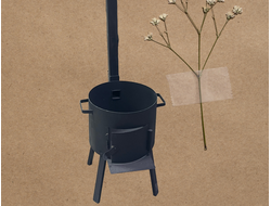 Печка для казана с трубой (2мм)-10л