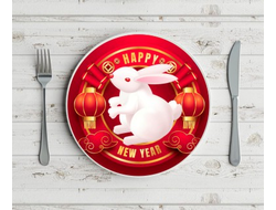Тарелка год Кролика №14