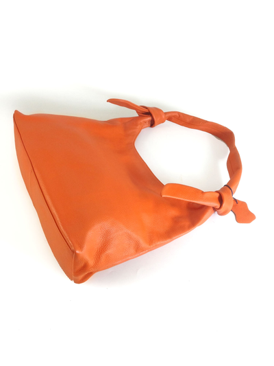 (АРТИКУЛ: 10148/2/5) СУМКА-МЕШОК ЖЕНСКАЯ, БОЛЬШАЯ, НАТУРАЛЬНАЯ КОЖА, ЯРКО-ОРАНЖЕВАЯ, ЧЕРЕЗ ПЛЕЧО *