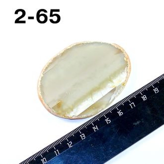 Агат натуральный (срез) серый  №2-65: 35,5г - 71*53*5мм
