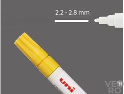 Желтый масляный промышленный перманентный маркер маркер 2.2-2.8 мм UNI PAINT PX-20