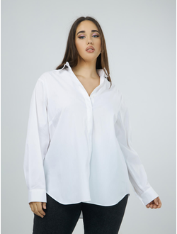 Классическая женская белая рубашка большого размера